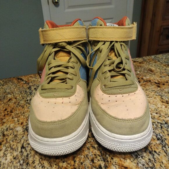 Rare Nike Air Force 1 Mid Sun Club Tan Multi Size 9 NO BOX Nice! - Picture 5 of 12